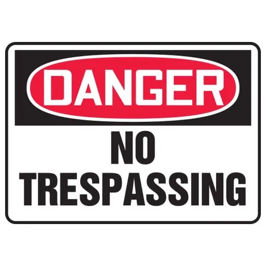 Accuform MADM076XT 10"" x 14"" OSHA Danger Safety Sign: No Trespassing Red/White Dura-Plastic