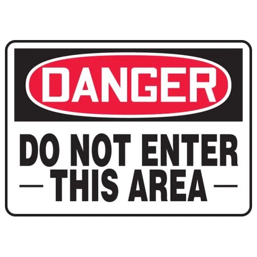 Accuform MADM102VA 10"" x 14"" OSHA Danger Safety Sign: Do Not Enter This Area Red/White Aluminum