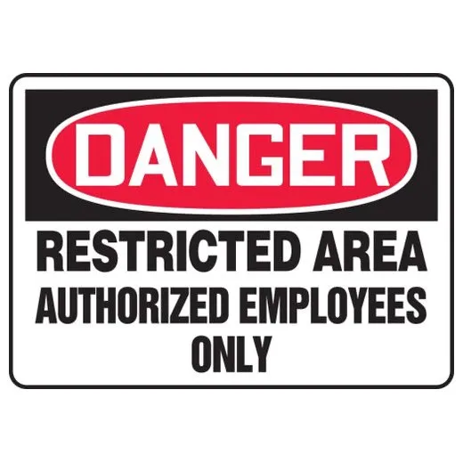 Accuform MADM115XP 7"" x 10"" OSHA Danger Safety Sign: Restricted Area - Authorized Employees Only Accu-Shield
