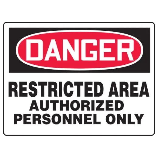 Accuform MADM119XP 18"" x 24"" Really BigSign OSHA Danger Safety Sign: Restricted Area - Authorized Personnel Only Accu-Shield