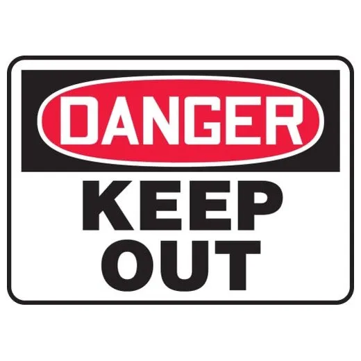 Accuform MADM146XP 10"" x 14"" OSHA Danger Safety Sign: Keep Out Accu-Shield