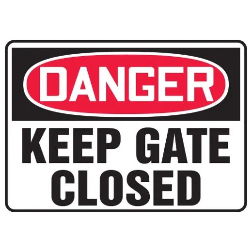 Accuform MADM162VS 7"" x 10"" OSHA Danger Safety Sign: Keep Gates Closed Vinyl