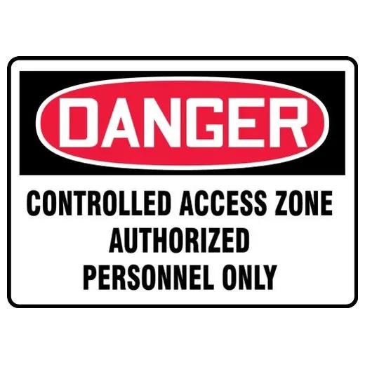 Accuform MADM293XL 10"" x 14"" OSHA Danger Safety Sign: Controlled Access Zone - Authorized Personnel Only Aluma-Lite