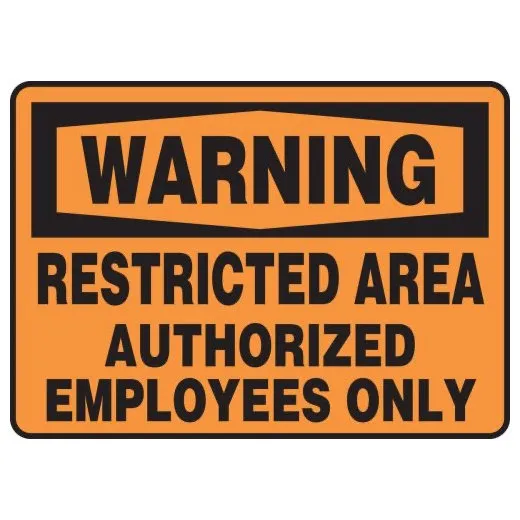Accuform MADM319VA 7"" x 10"" OSHA Warning Safety Sign: Restricted Area - Authorized Employees Only Aluminum