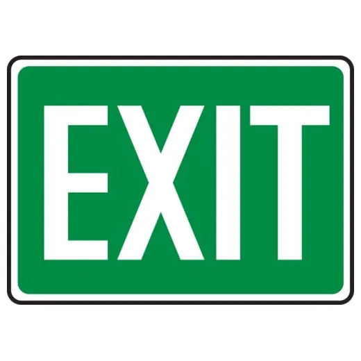 Accuform MADM411VP 7"" x 10"" Safety Sign: Exit (White on Green) Plastic