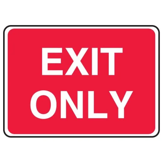 Accuform MADM414VP 7"" x 10"" Safety Sign: Exit Only Plastic