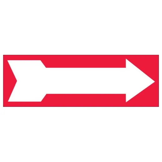 Accuform MADM420XP 4"" x 12"" Safety Sign: White on Red Arrow Accu-Shield