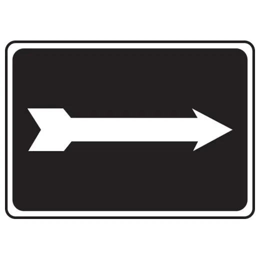 Accuform MADM422XP 7"" x 10"" Safety Sign: Ornate White Arrow on Black Accu-Shield