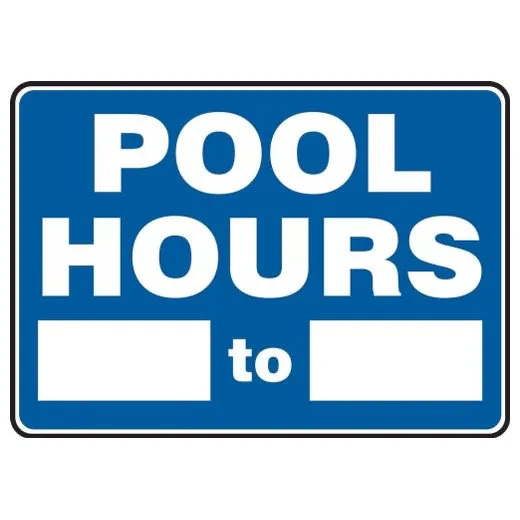 Accuform MADM441VA 7"" x 10"" Safety Sign: Pool Hours Aluminum