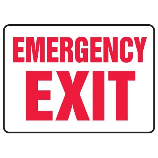 Accuform MADM510XV 10"" x 14"" Safety Sign: Emergency Exit Adhesive Dura-Vinyl