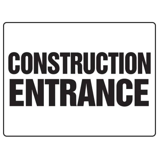 Construction Sign, 24 in Height, 36 in Width, Plastic, Rectangle, English