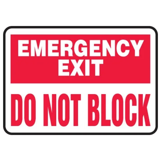 Accuform MADM545XT 7"" x 10"" Safety Sign: Emergency Exit - Do Not Block Dura-Plastic