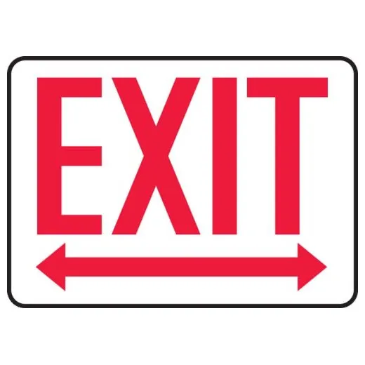 Accuform MADM630VP 7"" x 10"" Exit Safety Sign: Two Way Arrows Plastic