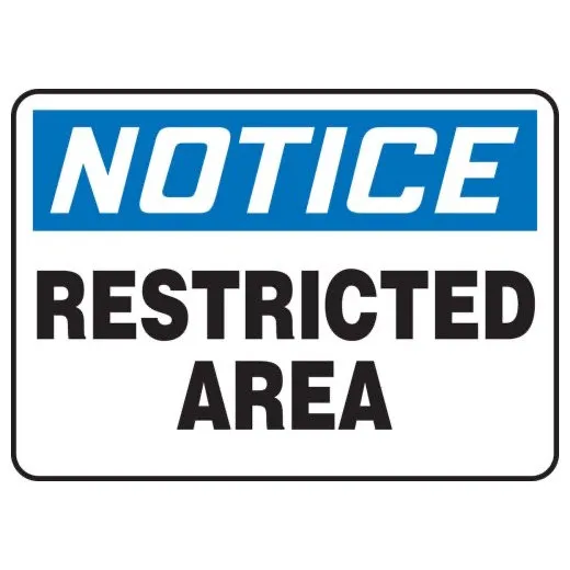 Accuform MADM833VA 10"" x 14"" OSHA Notice Safety Sign: Restricted Area Aluminum