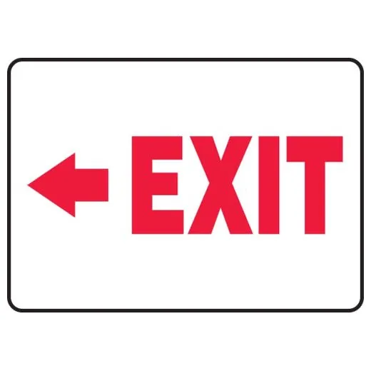 Accuform MADM925VS 7"" x 10"" Safety Sign: Exit (Left Arrow) Adhesive Vinyl