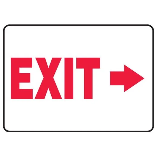 Accuform MADM926VP 7"" x 10"" Safety Sign: Exit (Right Arrow) Plastic