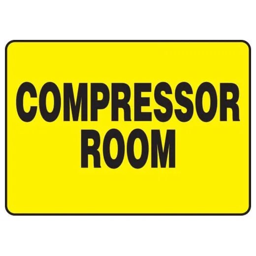 Accuform MADM933XL 10"" x 14"" Safety Sign: Compressor Room Aluma-Lite