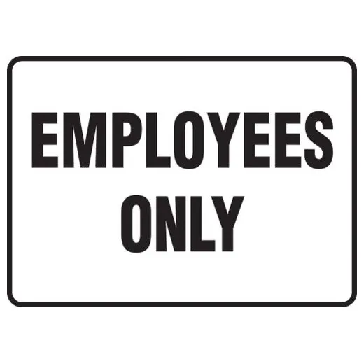 Accuform MADM994XV 10"" x 14"" Safety Sign: Employees Only Adhesive Dura-Vinyl