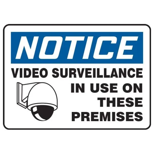 Accuform MASE821XL 10"" x 14"" OSHA Notice Video Surveillance Sign: Video Surveillance in Use on These Premises Aluma-Lite