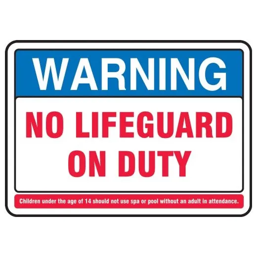 Accuform MASW303VA 20"" x 28"" Safety Sign: Pool Rules Warning No Lifeguard on Duty Aluminum