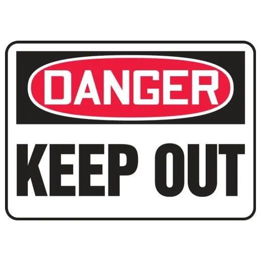 Accuform MATR111VS 7"" x 10"" OSHA Danger Safety Sign: Keep Out Adhesive Vinyl