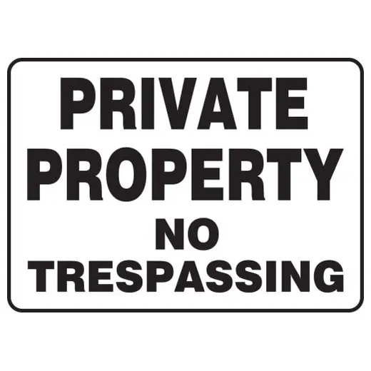 Accuform MATR522XT 10"" x 14"" Safety Sign: Private Property - No Trespassing Dura-Plastic