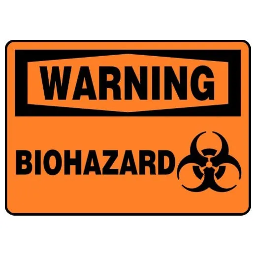 Accuform MBHZ300XT 10"" x 14"" Warning Safety Sign: Biohazard, Dura-Plastic