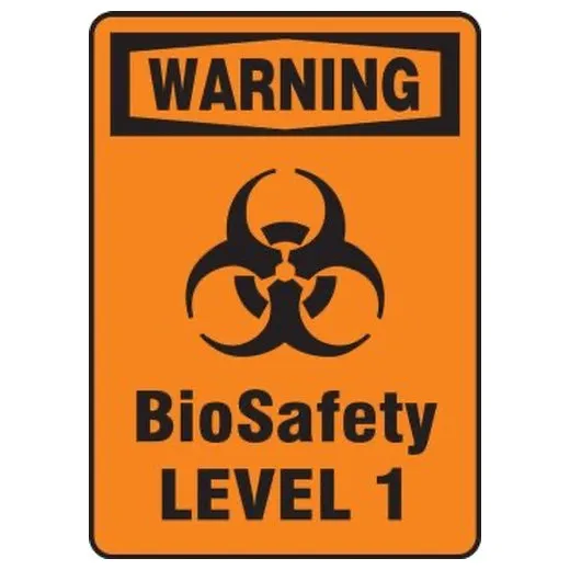 Accuform MBHZ321XT 14"" x 10"" OSHA Warning Biohazard Sign: BioSafety Level, Dura-Plastic