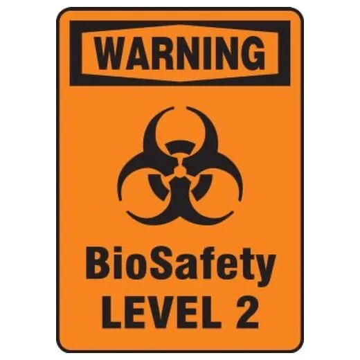 Accuform MBHZ322XV 14"" x 10"" OSHA Warning Biohazard Sign: BioSafety Level, Adhesive Dura-Vinyl