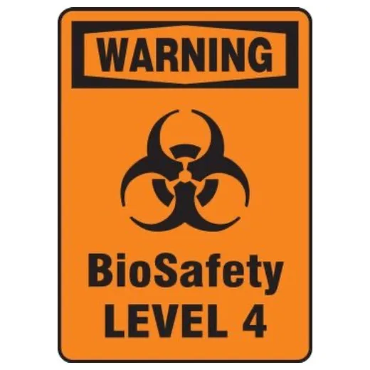 Accuform MBHZ324VS 14"" x 10"" OSHA Warning Biohazard Sign: BioSafety Level, Adhesive Vinyl