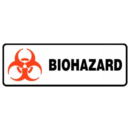 Accuform MBHZ511XT 4"" x 12"" Safety Sign: Biohazard, Dura-Plastic