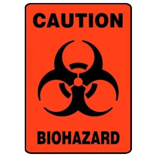 Accuform MBHZ522XL 14"" x 10"" OSHA Caution Safety Sign: Biohazard, Aluma-Lite