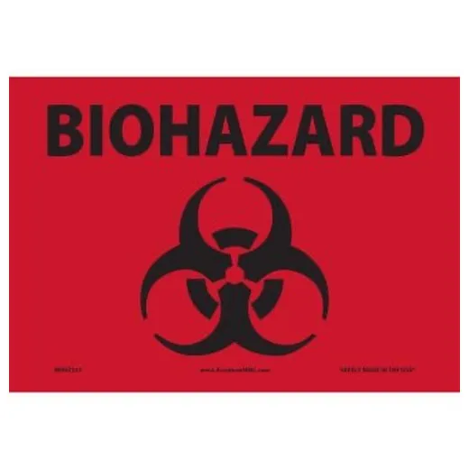 Accuform MBHZ527VP 7"" x 10"" Safety Sign: Biohazard, Plastic