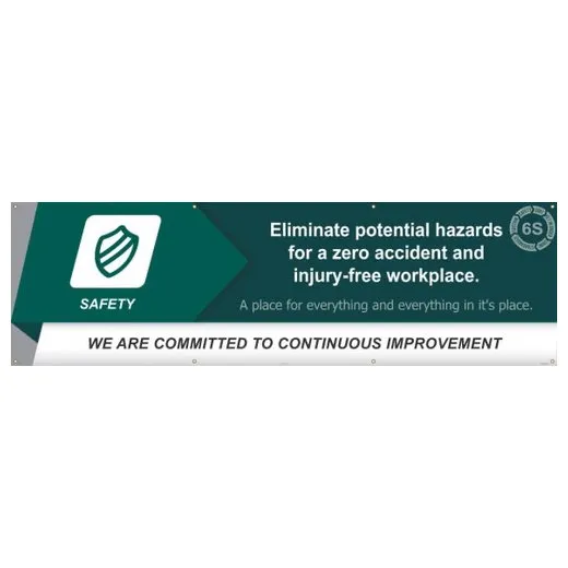 Accuform MBR085 3-ft x 5-ft 5S Banner: Eliminate Potential Hazards for a Zero Accident and Injury-Free Workplace