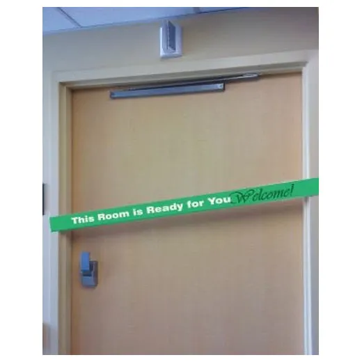 Accuform MBR360 3"" x 51"" Room Status Door Banner: This Room Is Ready For You - Welcome, Reinforced Vinyl