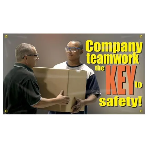 Accuform MBR404 28"" x 4-ft. Safety Banners: Company Teamwork - The Key To Safety, Reinforced Vinyl