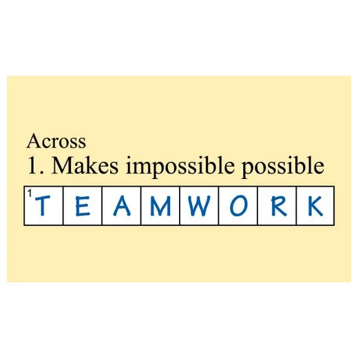 Accuform MBR411 28"" x 4-ft. Safety Banners: Across - 1. Makes Impossible Possible - Teamwork, Adhesive Vinyl