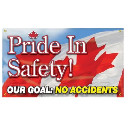 Accuform MBR417 28"" x 4-ft. Safety Banners: Pride In Safety (Canada) Our Goal - No Accidents, Adhesive Vinyl