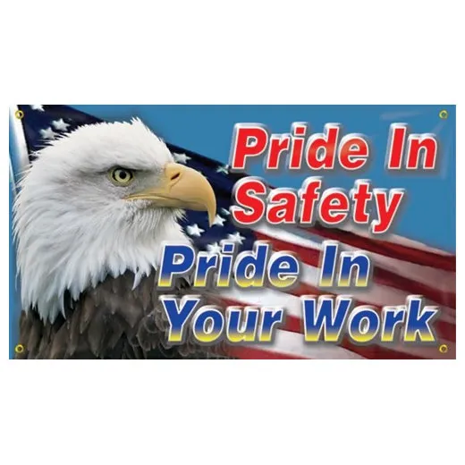 Accuform MBR420 28"" x 4-ft. Safety Banner: Pride in Safety Pride in Your Work