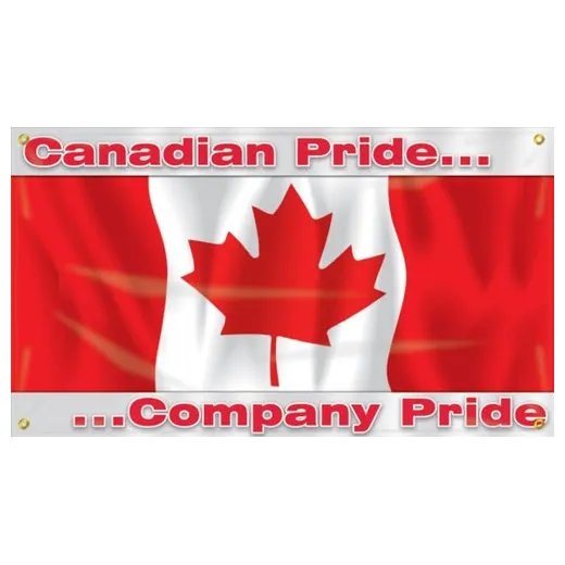 Accuform MBR430 28"" x 4-ft. Safety Banners: Canadian Pride - Company Pride, Adhesive Vinyl