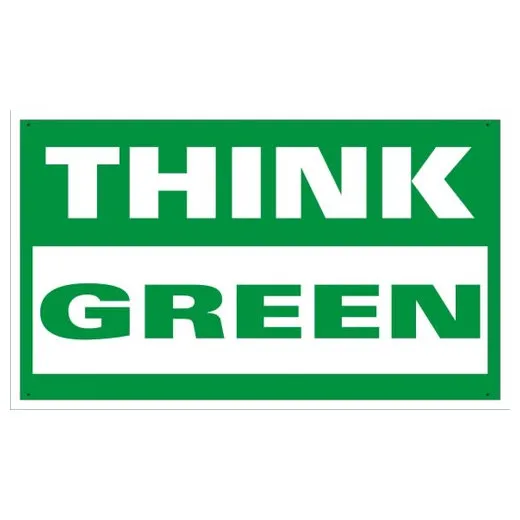 Accuform MBR464 28"" x 4-ft. Safety Sign: Think Green, Adhesive Vinyl