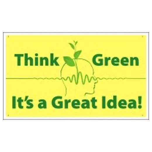Accuform MBR469 28"" x 4-ft. Safety Sign: Think Green - It's A Great Idea!, Adhesive Vinyl