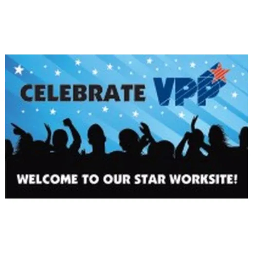 Accuform MBR476 28"" x 4-ft. VPP Banners: Celebrate VPP - Welcome To Our Star Worksite, Adhesive Vinyl