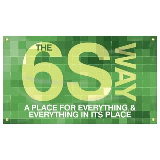 Accuform MBR589 28"" x 48"" 6S Motivational Banner: a Place for Everything & Everything in It's Place