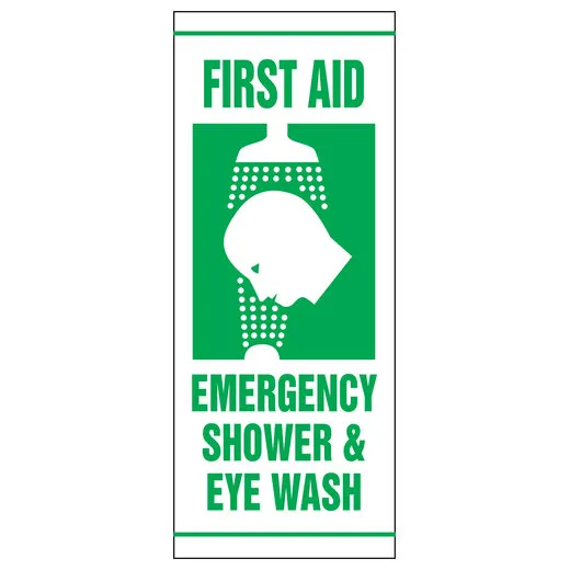 Accuform MBV906 First Aid Safety Banner: Emergency Shower & Eye Wash