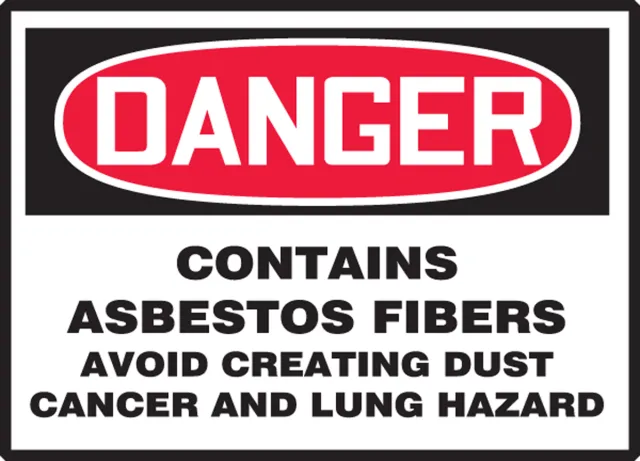 Accuform MCAW027VS OSHA Danger Safety Sign: Contains Asbestos Fibers -Avoid Creating Dust - Cancer and Lung Hazard