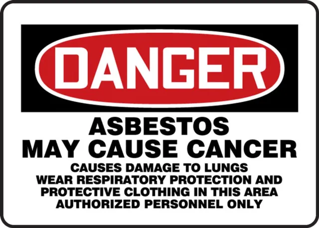 Accuform MCAW131VA OSHA Danger Safety Sign: Asbestos May Cause Cancer Causes Damage To Lungs Wear Respiratory Protection and Protective Clothing