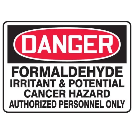 Accuform MCAW132VP 10"" x 14"" OSHA Danger Safety Sign: Formaldehyde Irritant & Potential Cancer Hazard - Authorized Personnel Only, Plastic