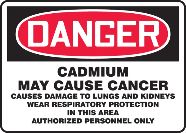 Accuform MCAW160XL OSHA Danger Safety Sign: Cadmium May Cause Cancer