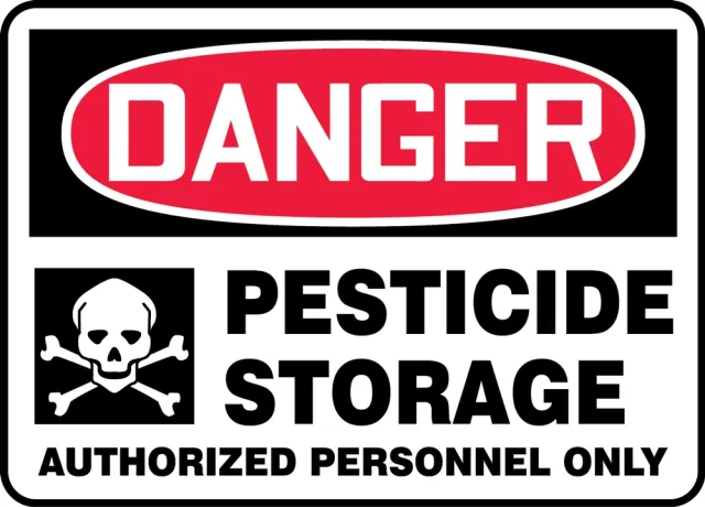 Accuform MCHD103XL OSHA Danger Safety Sign: Pesticide Storage - Authorized Personnel Only